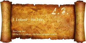 Lieber Helén névjegykártya